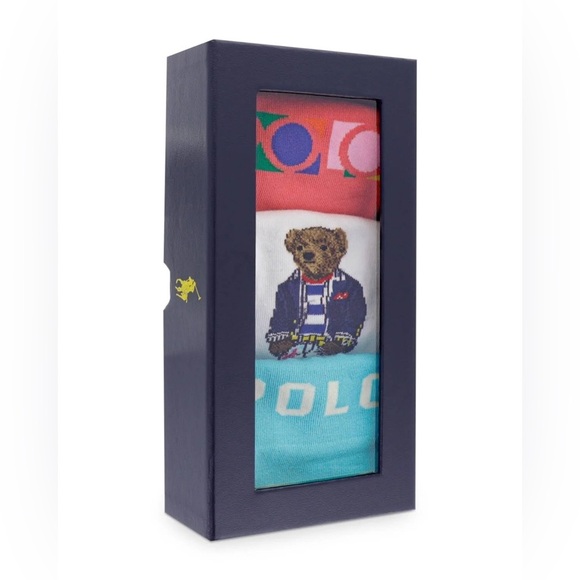 Polo Ralph Lauren Accessories - Women's 3 Pack Polo Ralph Laren Crew‎ Sock with Gift Box new